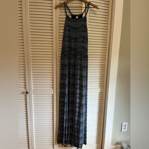 Old Navy White and Blue Halter Maxi Sundress